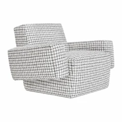 Hunk loungefåtölj med armstöd Checkered black/white