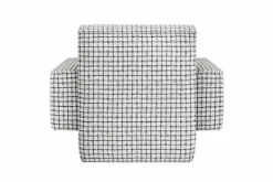 Hunk loungefåtölj med armstöd Checkered black/white