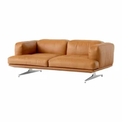 Inland AV22 soffa 2-sits Noble läder cognac-polished alu
