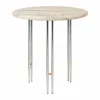 IOI soffbord Ø50 cm Krom-mässing-rippled beige