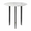 IOI soffbord Ø50 cm Svart-mässing-vit marmor
