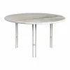 IOI soffbord Rippled beige-kromstativ Ø70 cm