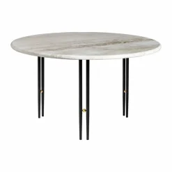 IOI soffbord Rippled beige-svart stativ Ø70 cm