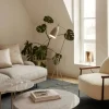 IOI soffbord White carrara marble-ø70-krom