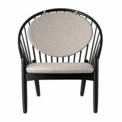 J166 Jørna stol Black painted oak-light grey