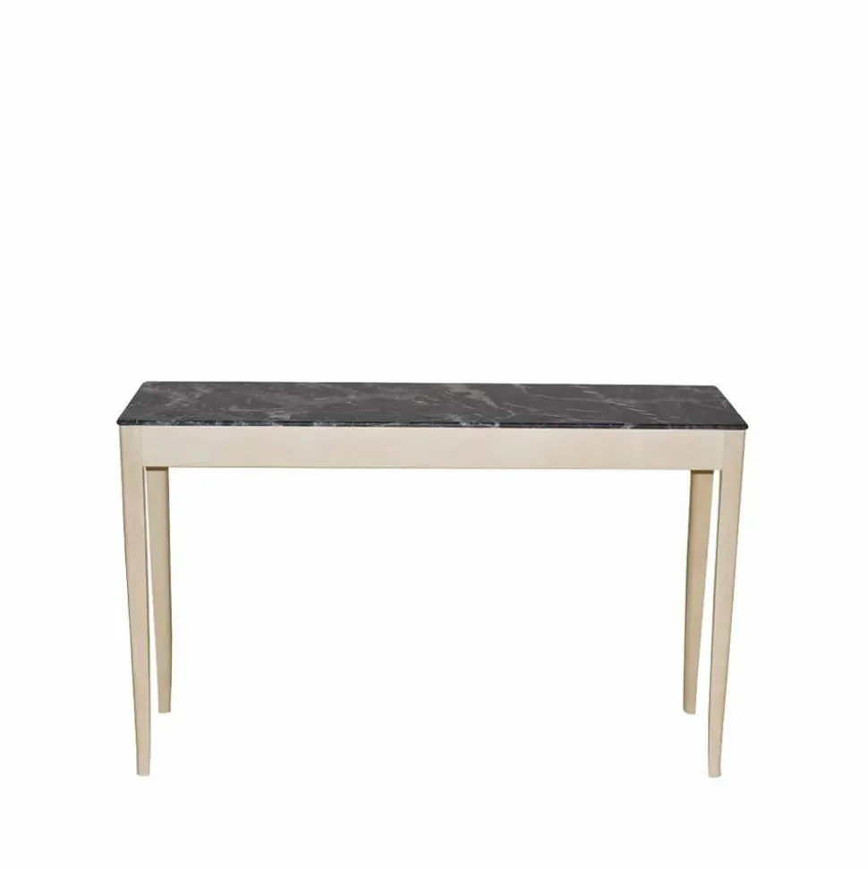 Johanneberg sidobord 120x36 cm Björk hårdvaxolja-Svart marmor