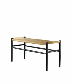 J163 Piano bänk Oak black painted-nature