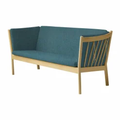 J149 soffa Tyg grön-lackerad ek 3-sits