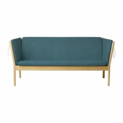 J149 soffa Tyg grön-lackerad ek 3-sits