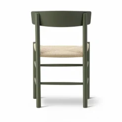 J39 stol Khaki green-flätad natur