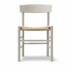 J39 stol Pebble grey-flätad natur