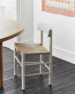 J39 stol Pebble grey-flätad natur