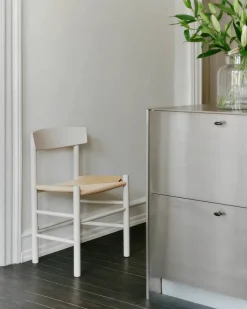 J39 stol Pebble grey-flätad natur