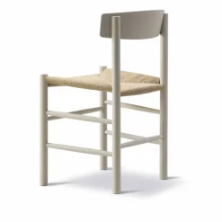 J39 stol Pebble grey-flätad natur