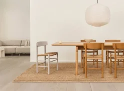 J39 stol Pebble grey-flätad natur