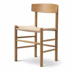 J39 stol Vintage lacquered-flätad natur