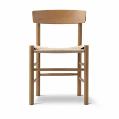 J39 stol Vintage lacquered-flätad natur