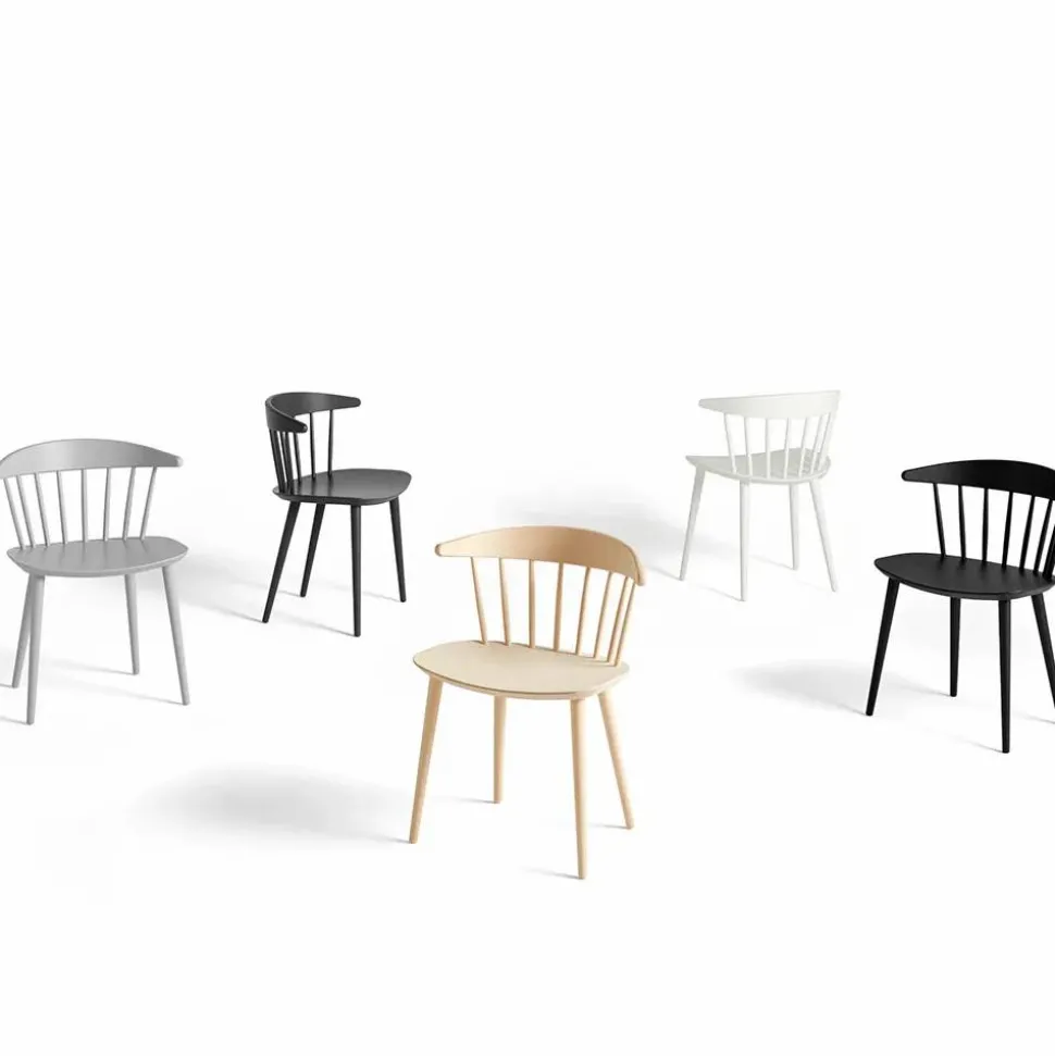 J104 stol White lacquered beech