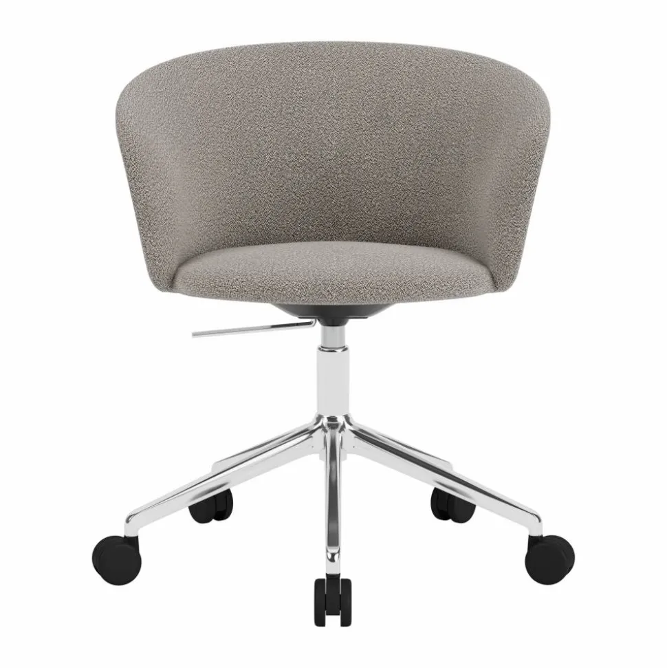 Kendo Swivel kontorsstol med 5 hjul Porcelain-polished aluminium