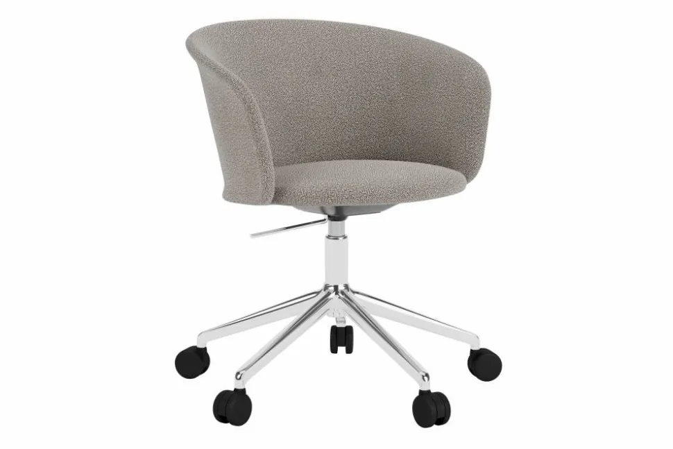 Kendo Swivel kontorsstol med 5 hjul Porcelain-polished aluminium