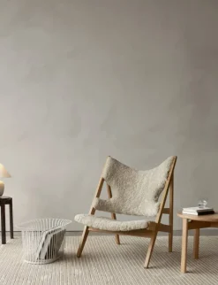 Knitting loungefåtölj fårskinn Nature stativ natural ek