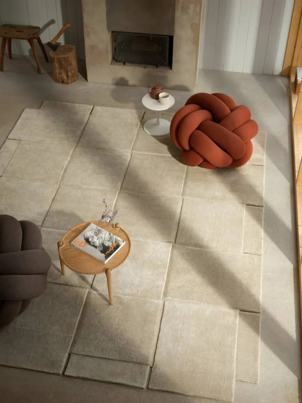 Knot kudde XL Ochre