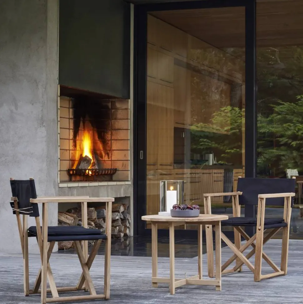 Kryss Dining karmstol Sunbrella Heritage Leaf green teak