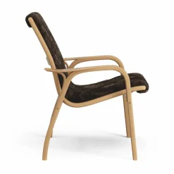 Laminett fåtölj oljad ek/fårskinn Espresso (brun)