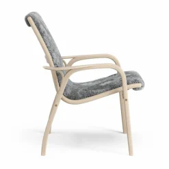 Laminett fåtölj vitpigmenterad ek/fårskinn Scandinavian Grey (grå)