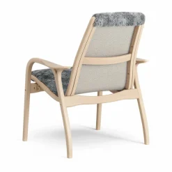 Laminett fåtölj lackad bok/fårskinn Scandinavian Grey (grå)