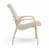 Laminett fåtölj lackad bok/fårskinn Moonlight (beige)