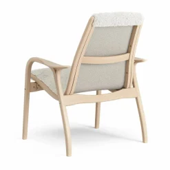 Laminett fåtölj lackad bok/fårskinn Offwhite (vit)