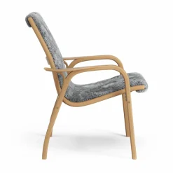 Laminett fåtölj oljad ek/fårskinn Scandinavian Grey (grå)
