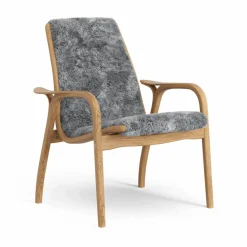 Laminett fåtölj oljad ek/fårskinn Scandinavian Grey (grå)