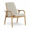 Laminett fåtölj oljad ek/fårskinn Moonlight (beige)