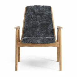 Laminett fåtölj oljad ek/fårskinn Charcoal (mörkgrå)