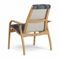 Laminett fåtölj oljad ek/fårskinn Charcoal (mörkgrå)