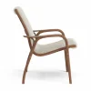 Laminett fåtölj oljad valnöt/fårskinn Moonlight (beige)
