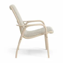 Laminett fåtölj vitpigmenterad ek/fårskinn Moonlight (beige)