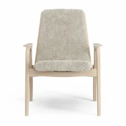 Laminett fåtölj vitpigmenterad ek/fårskinn Moonlight (beige)