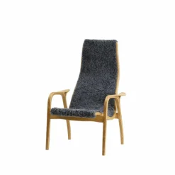 Lamini barnfåtölj fårskinn charcoal oljad ek