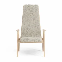 Lamini barnfåtölj lackad bok/fårskinn Moonlight (beige)