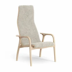 Lamini barnfåtölj lackad bok/fårskinn Moonlight (beige)