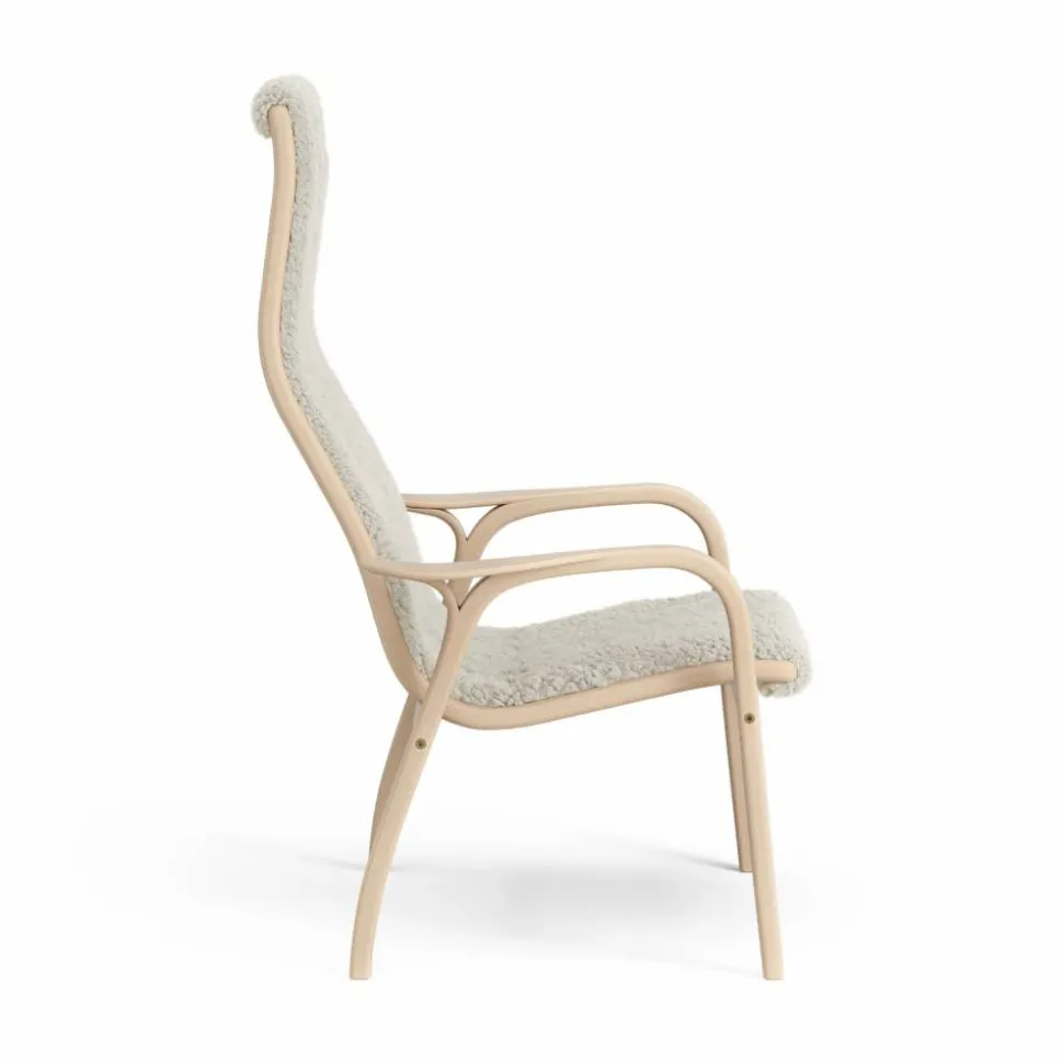Lamini barnfåtölj lackad bok/fårskinn Moonlight (beige)