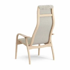 Lamini barnfåtölj lackad bok/fårskinn Moonlight (beige)