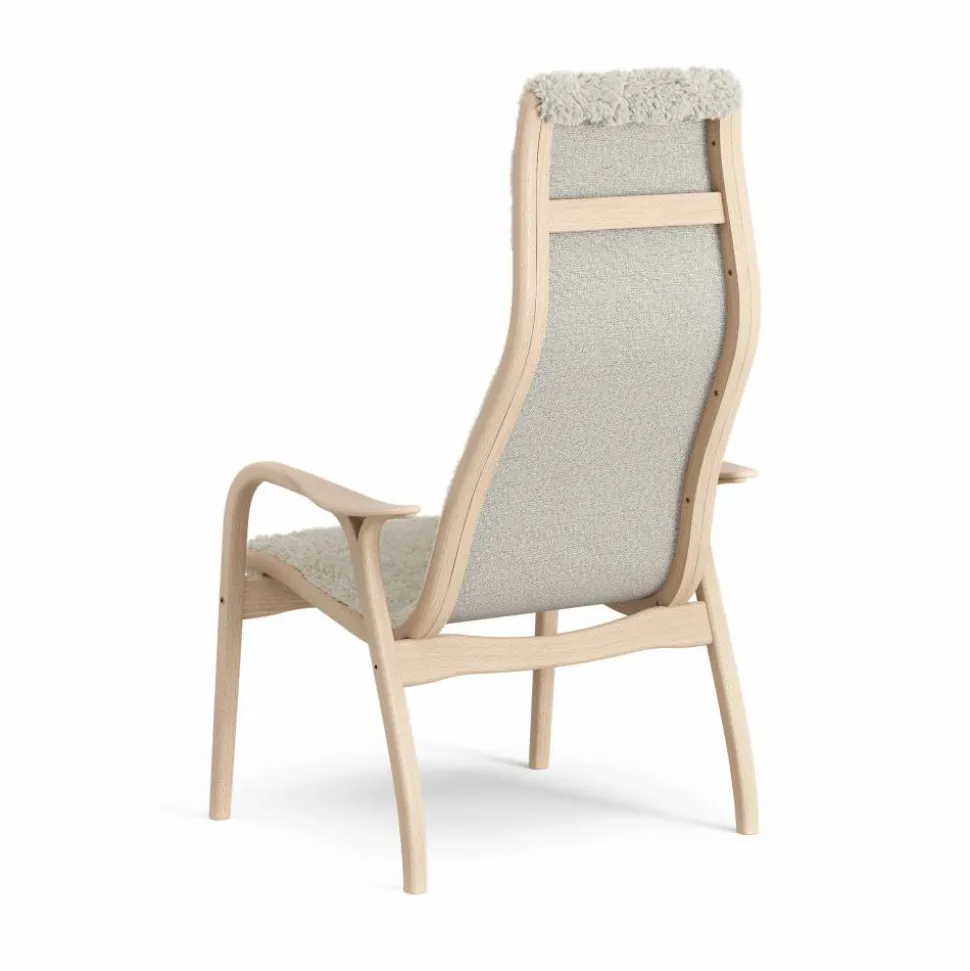 Lamini barnfåtölj lackad bok/fårskinn Moonlight (beige)