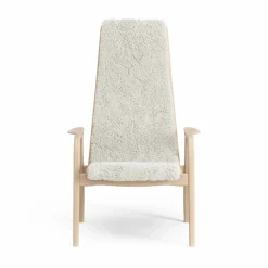 Lamini barnfåtölj lackad bok/fårskinn Offwhite (vit)