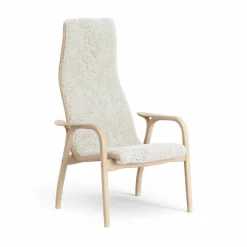 Lamini barnfåtölj lackad bok/fårskinn Offwhite (vit)
