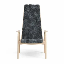 Lamini barnfåtölj lackad bok/fårskinn Charcoal (mörkgrå)