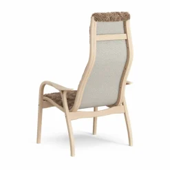 Lamini barnfåtölj lackad bok/fårskinn Sahara (nougatbrun)